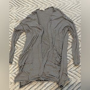 Carly Jean LA Black & White Striped Cardigan